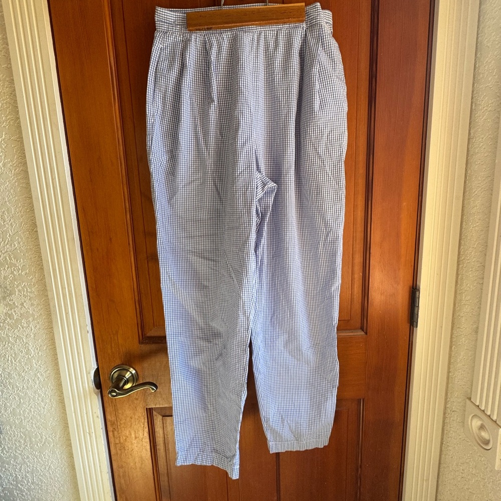GAP Blue Gingham Checkered Women's Cropped Pants